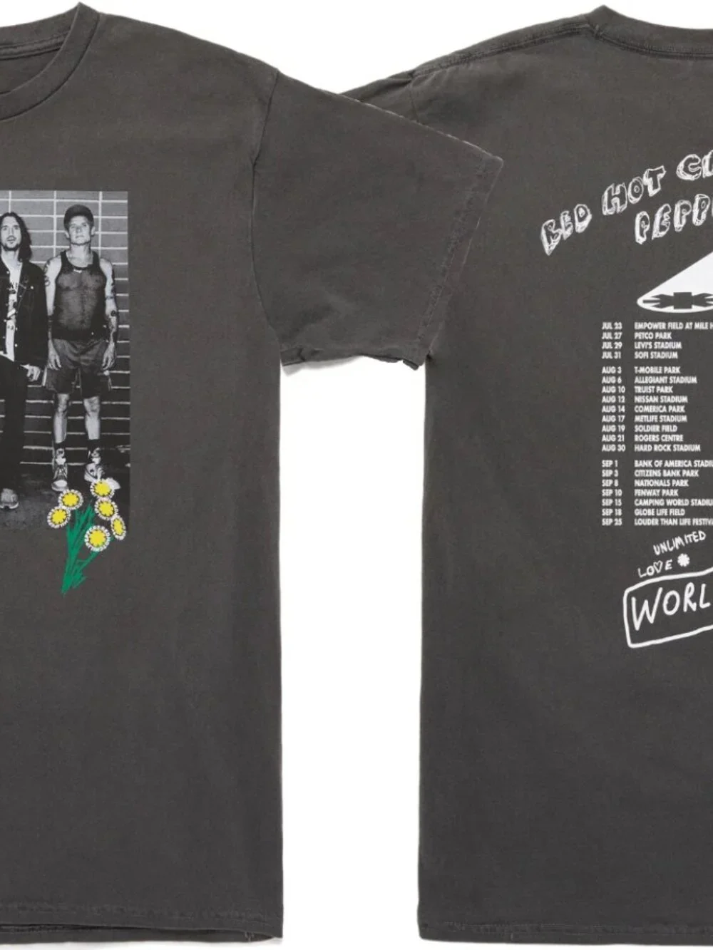 Band Tee Red Hot Chli Peppers T-Shirt Unlimited Love World Tour 2022-2023 - Picture 1 of 6